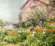 Frank Alfred Bicknell Miss Florence Griswald's Garden oil painting artist
